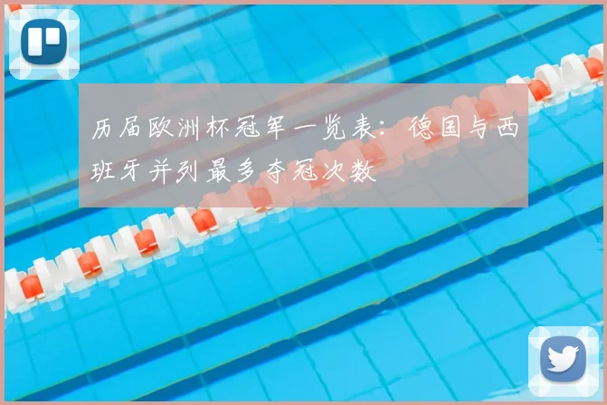 历届欧洲杯冠军一览表:德国与西班牙并列最多夺冠次数